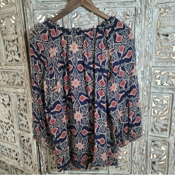 Vintage America Womens 3/4 balloon sleeve Peasant Top button up Size  Large - Picture 4 of 16